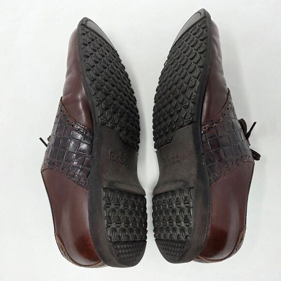 FOOTJOY CLASSICS BROWN LEATHER WOVEN OXFORD GOLF SHOES SPIKELESS MENS 10 C - Picture 7 of 9